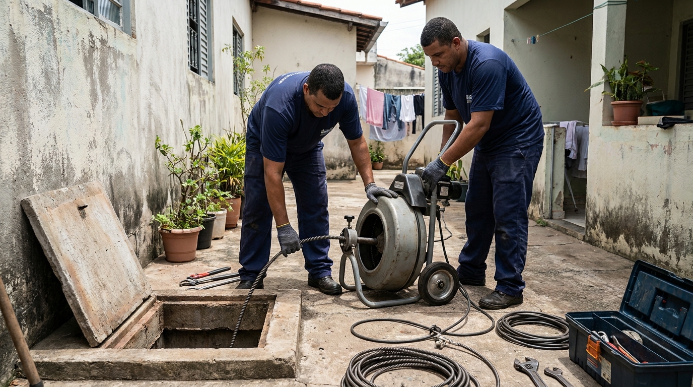 Desentupimento de Coluna Sanitária em Suzano‑SP